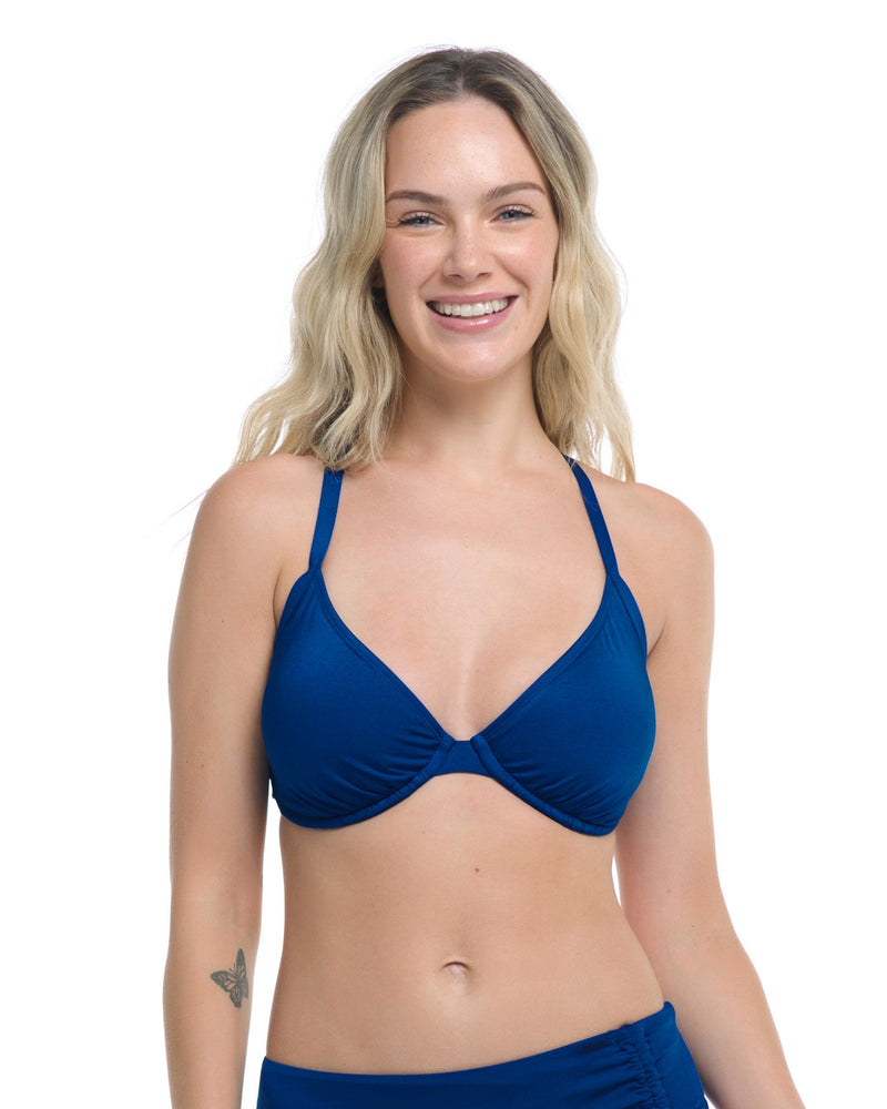 Hilary D, DD, E & F Cup Underwire Bikini Top - Blue – SKYE