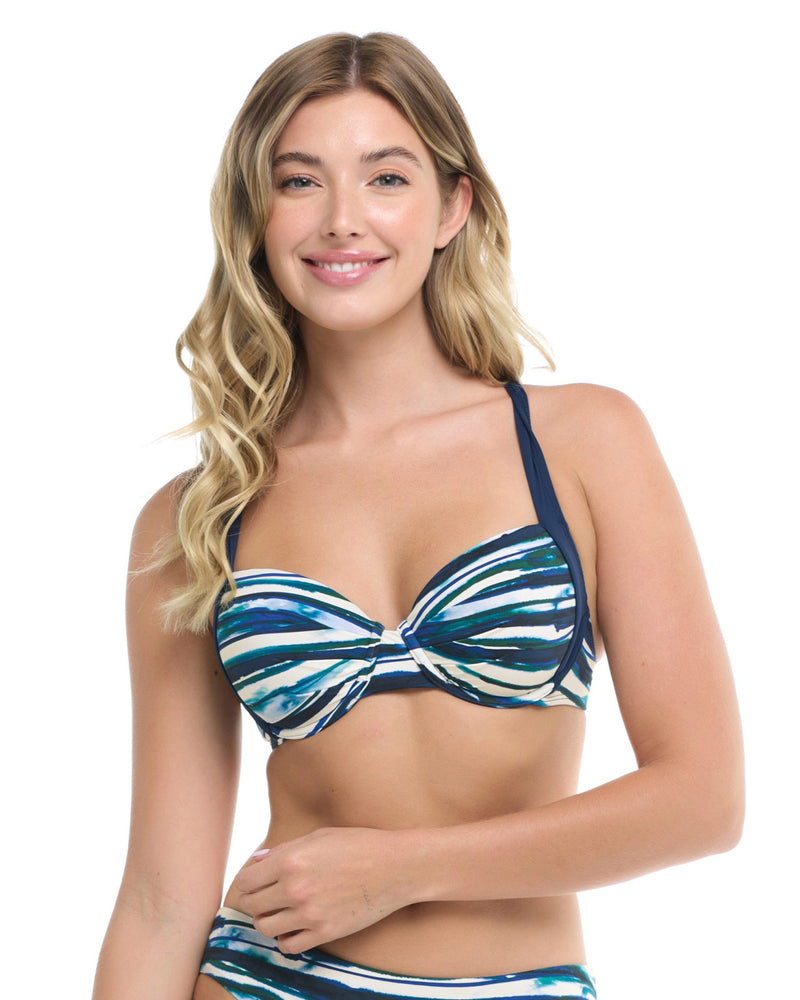 Scarlett Underwire Bikini Top - Navy/White SKYE