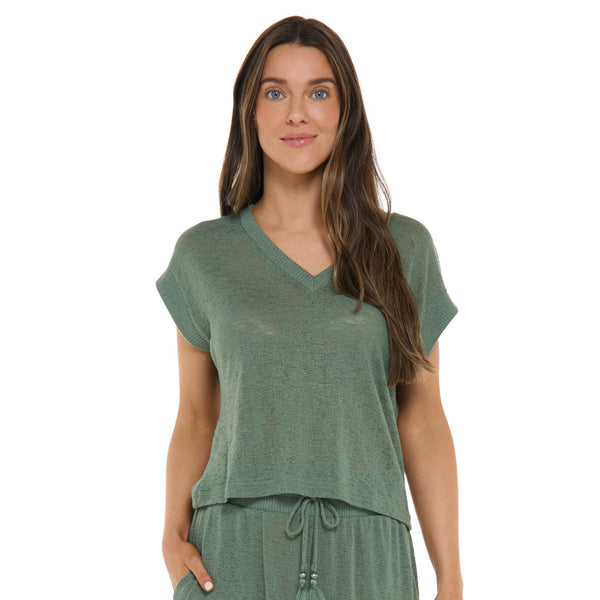 Sicily Crop Shirt - COCONUT COVE - SKYE